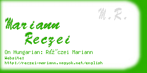 mariann reczei business card